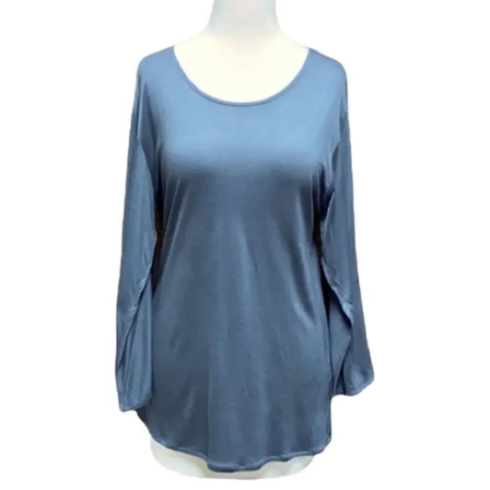 Steven Edwards Gray Tulip Sleeve Crew Neck Top
